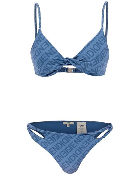 fendi bikini blue|fendirama monogram swimsuit.